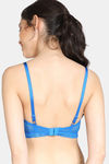 Zivame Bohemian Magic Padded Non Wired 3/4th Coverage Lace Bra - French Blue — thumbnail 2